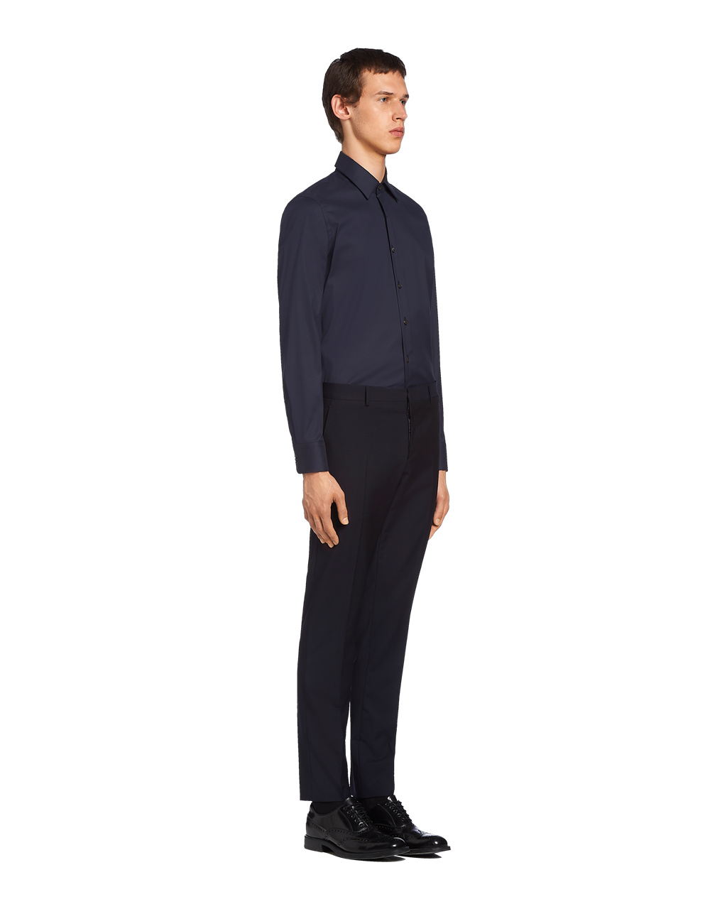 Prada Stretch Poplin Shirt Námornícka Modrá | FDPRNB063