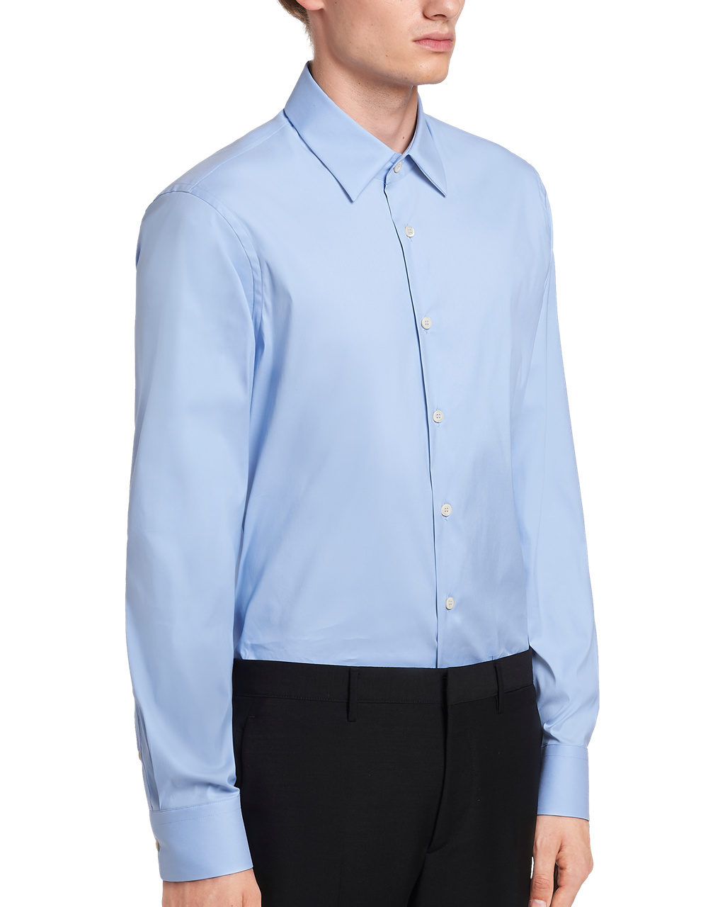 Prada Stretch Poplin Shirt Námornícka Modrá | LFAVZO563