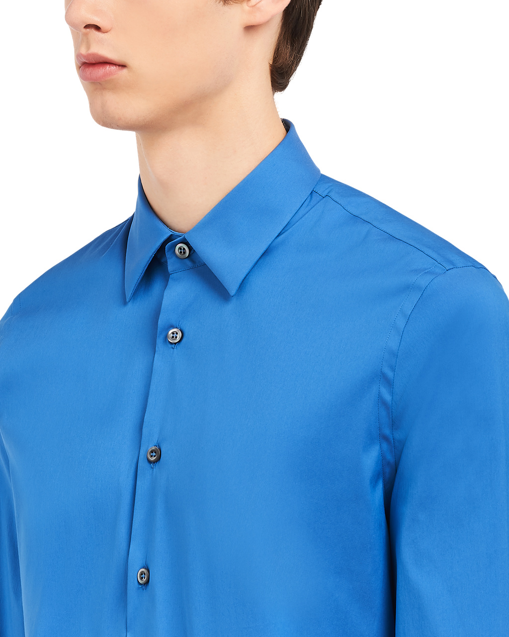 Prada Stretch Poplin Shirt Svetlo Modre | FEOQDI526