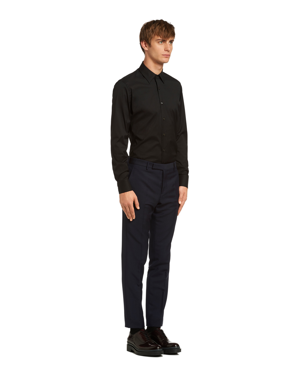 Prada Stretch Poplin Shirt Čierne | COTXBG439