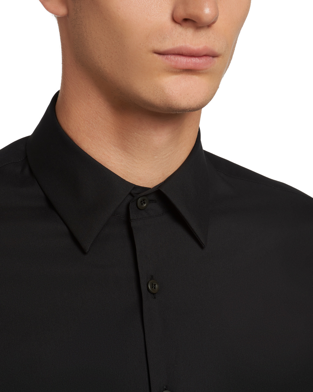 Prada Stretch Poplin Shirt Čierne | COTXBG439