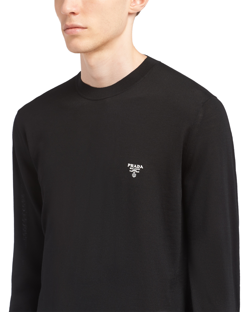 Prada Superfine Wool Crew-neck Svetrove Saty Čierne | CVGQAU063