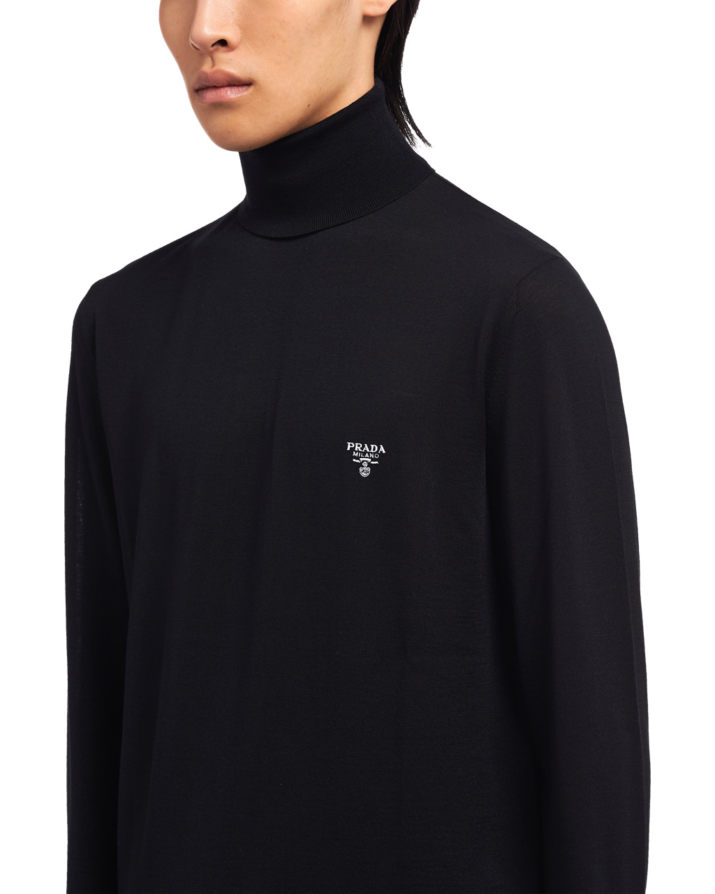 Prada Superfine Wool Turtleneck Svetrove Saty Čierne | IKTGFD321