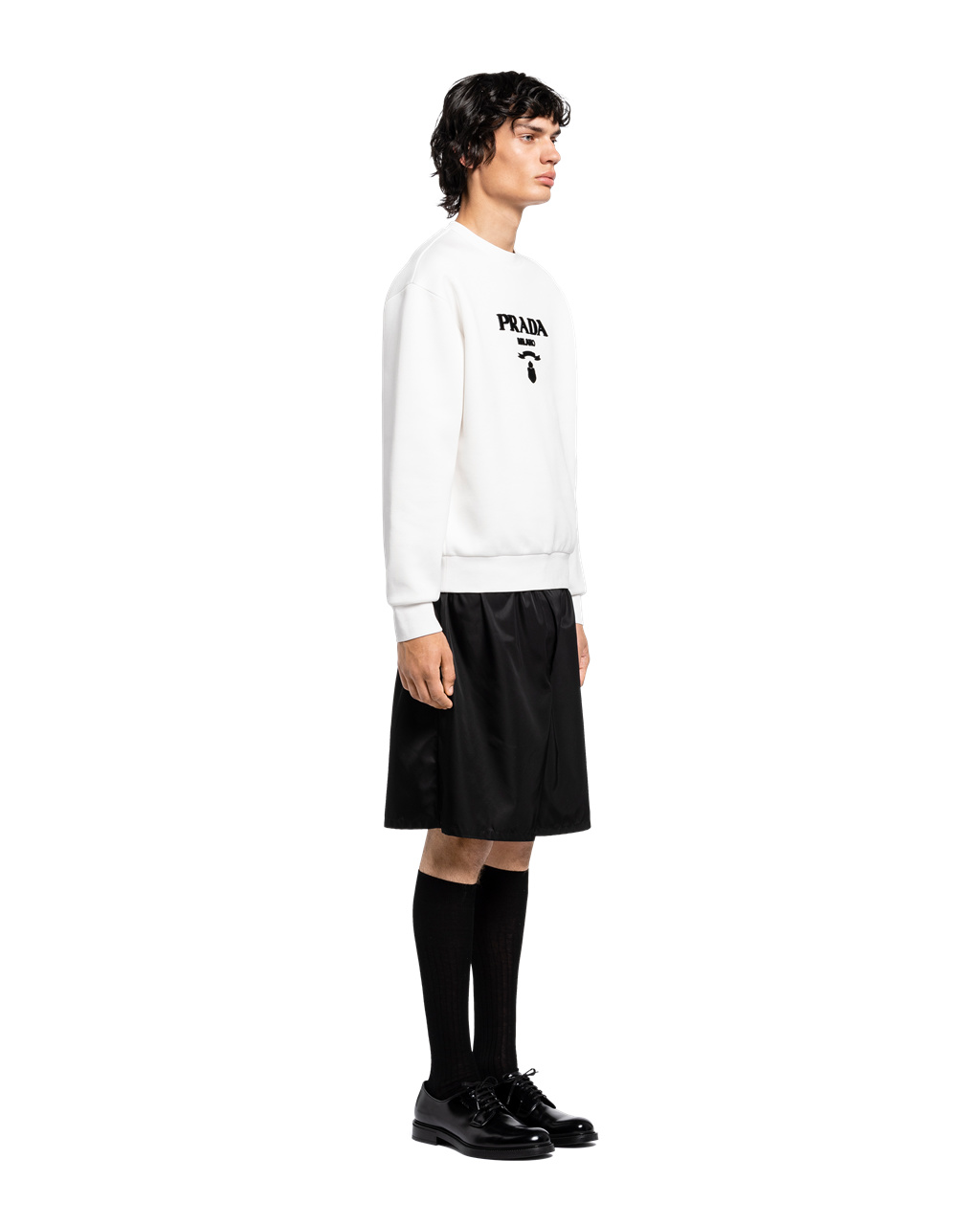 Prada Technical Bavlnene Sweatshirt Biele | KVIOXC234