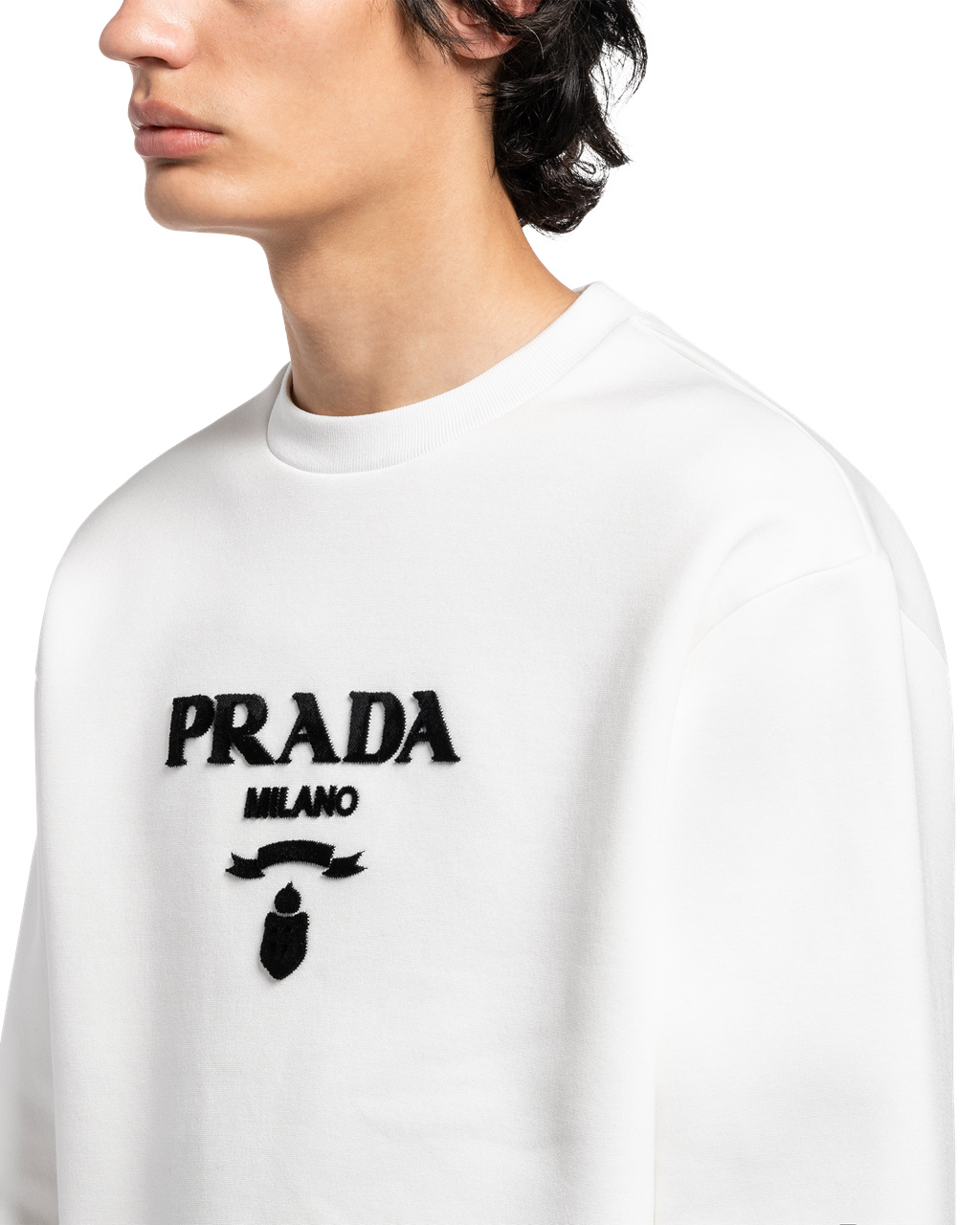 Prada Technical Bavlnene Sweatshirt Biele | KVIOXC234