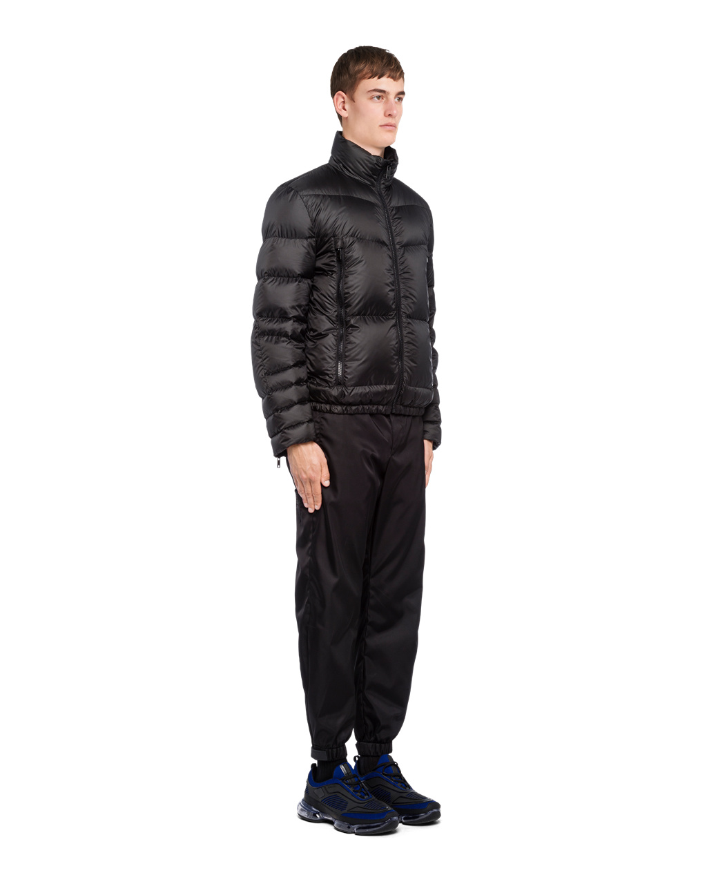 Prada Technical Eggshell Fabric Puffer Jacket Čierne | BLMITU716