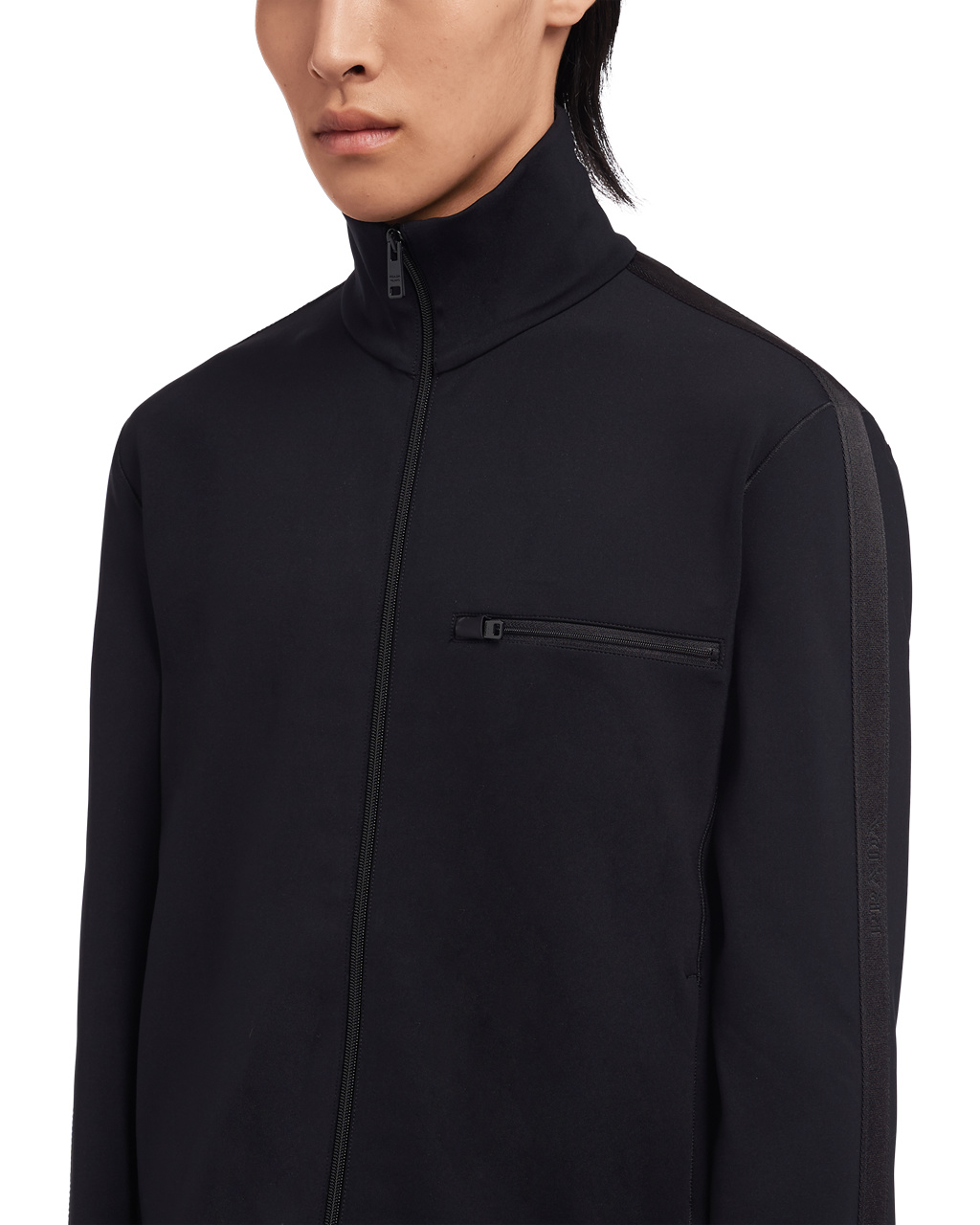 Prada Technical Fleece Jacket Čierne Čierne | VDLYRI748