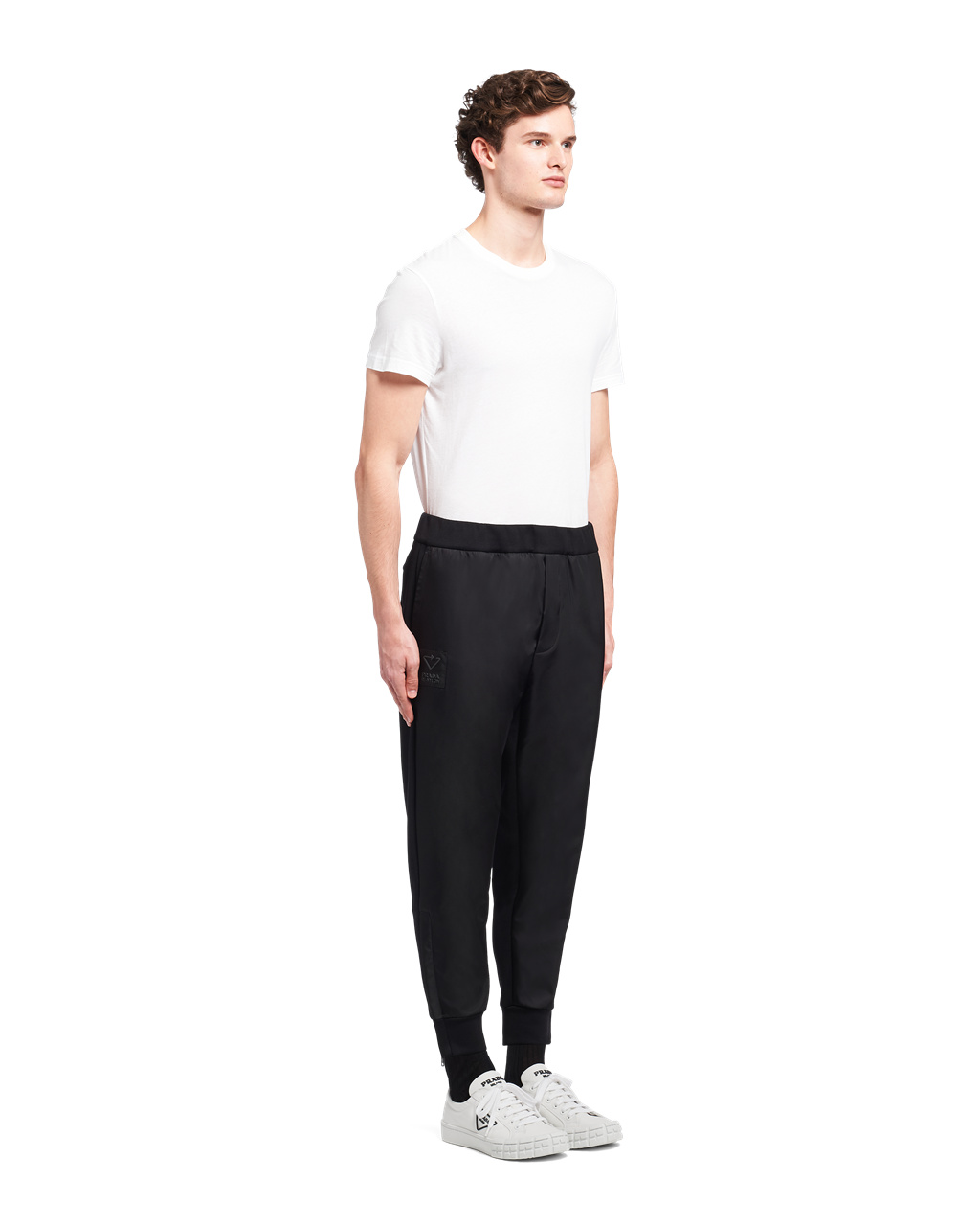 Prada Technical Fleece Trousers With Nylon Details Čierne Čierne | WMYHKQ706