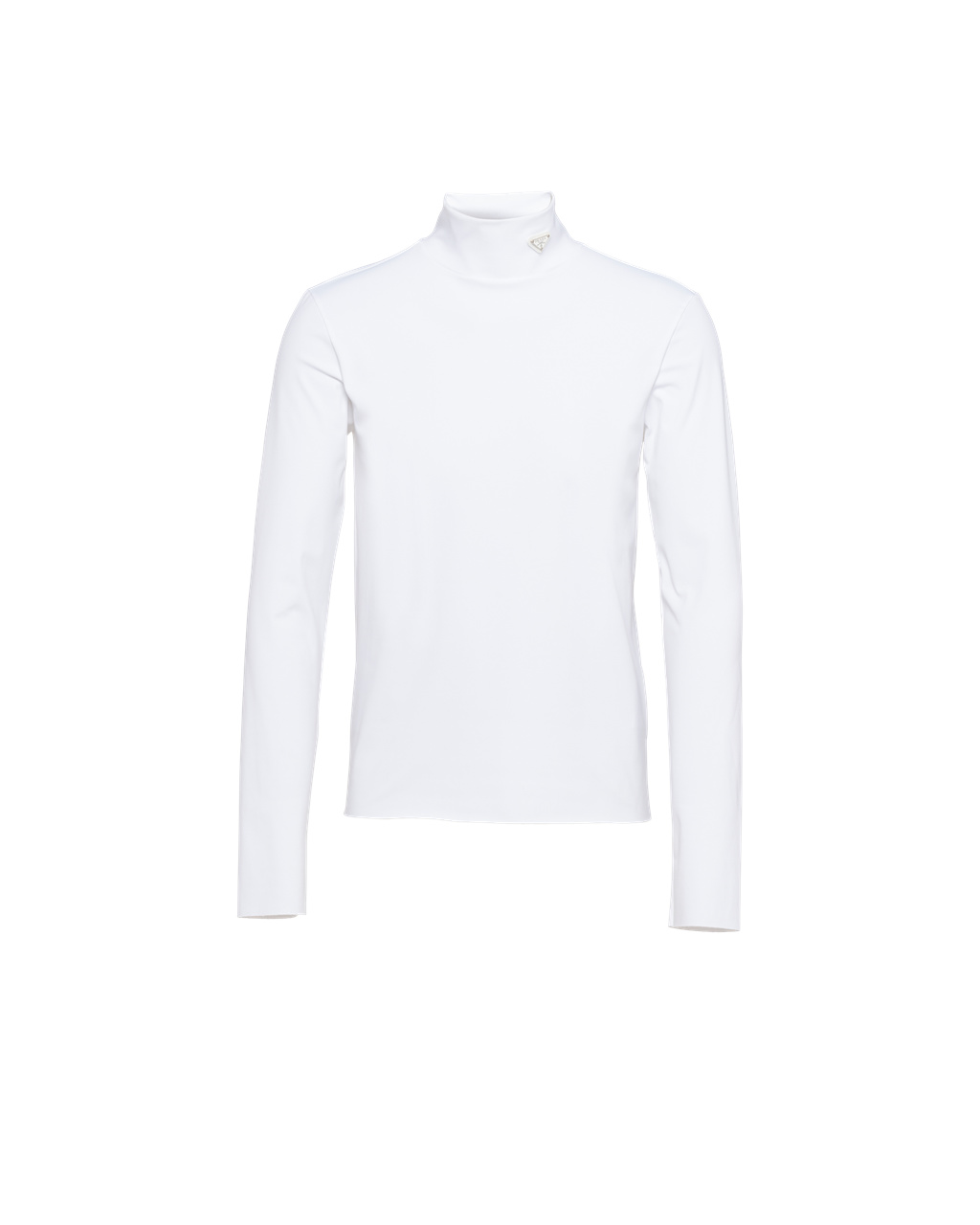 Prada Technical Jersey Mock Turtleneck Biele | HSCNRX921