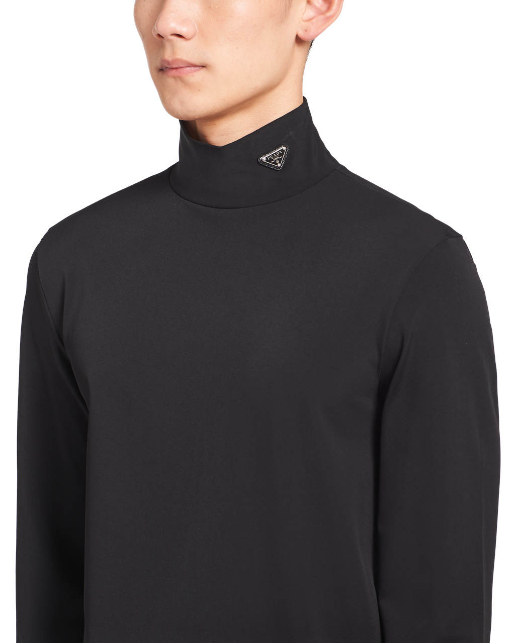 Prada Technical Jersey Mock Turtleneck Čierne | TWQEDR309