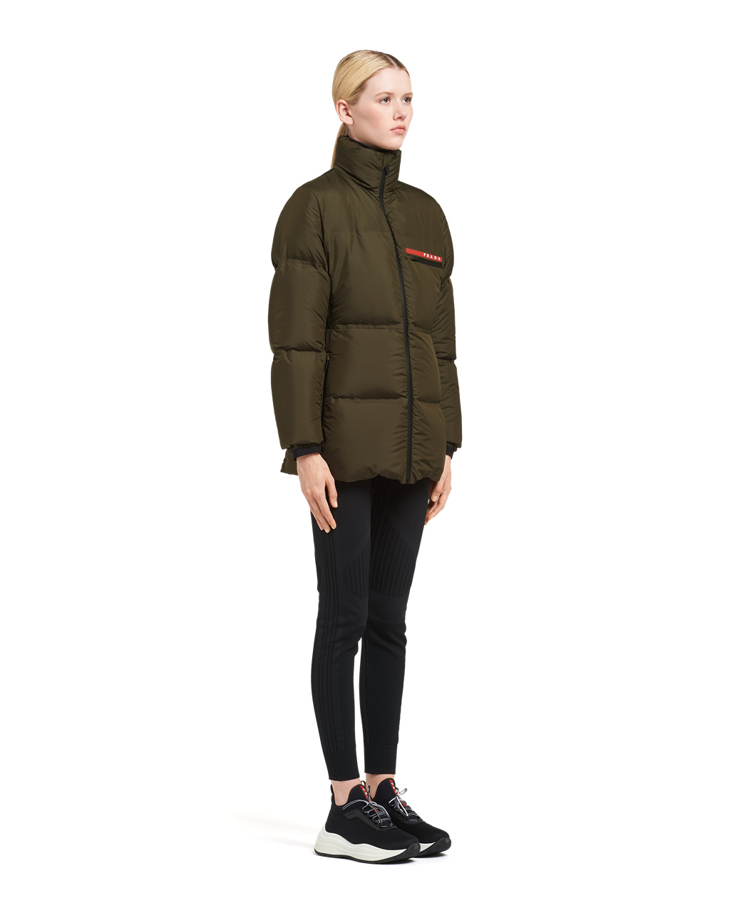 Prada Technical Nylon Puffer Jacket Zelene | XQIHLV216