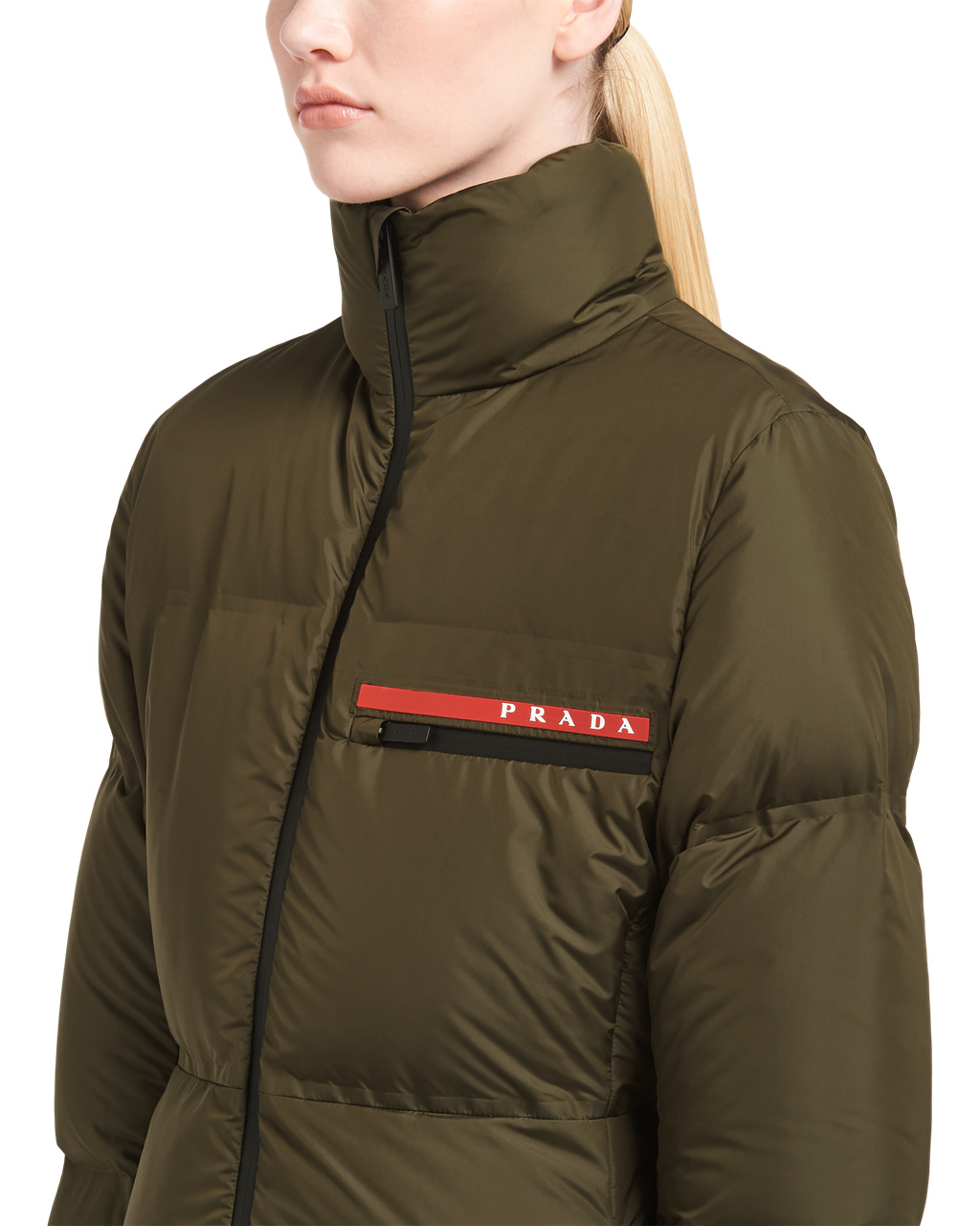 Prada Technical Nylon Puffer Jacket Zelene | XQIHLV216