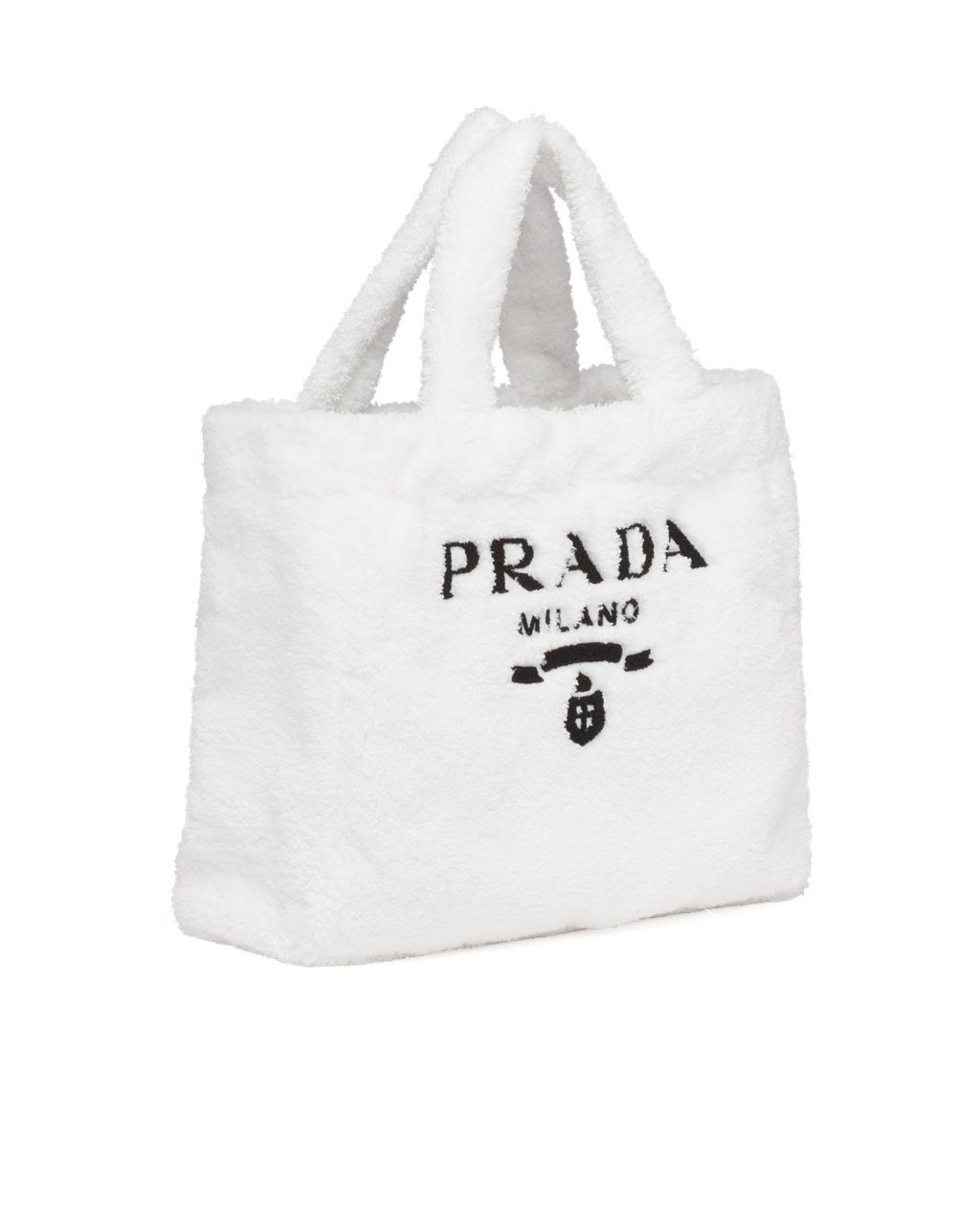 Prada Terry Tote Bag Biele Čierne | XVSKNA948