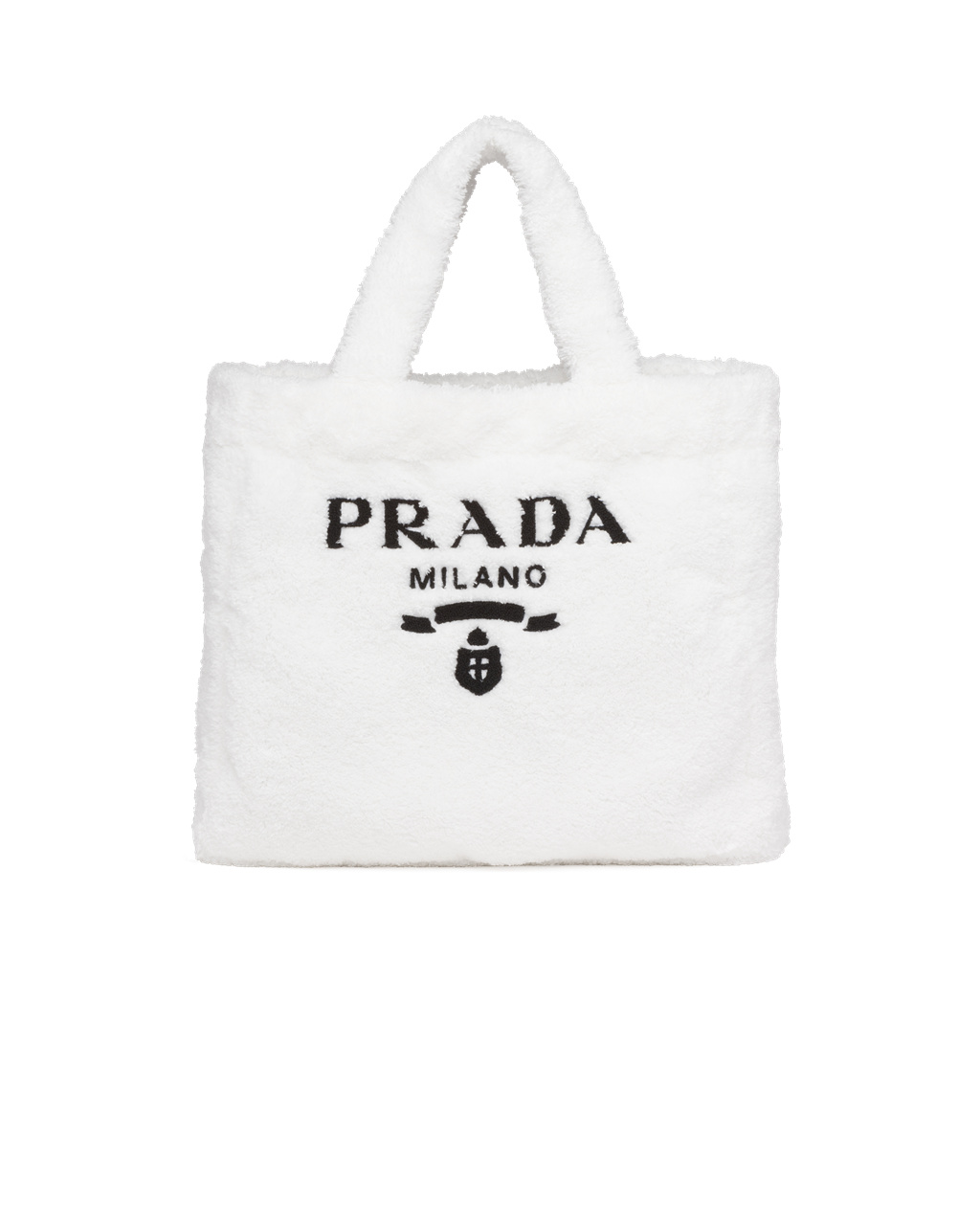 Prada Terry Tote Bag Biele Čierne | XVSKNA948