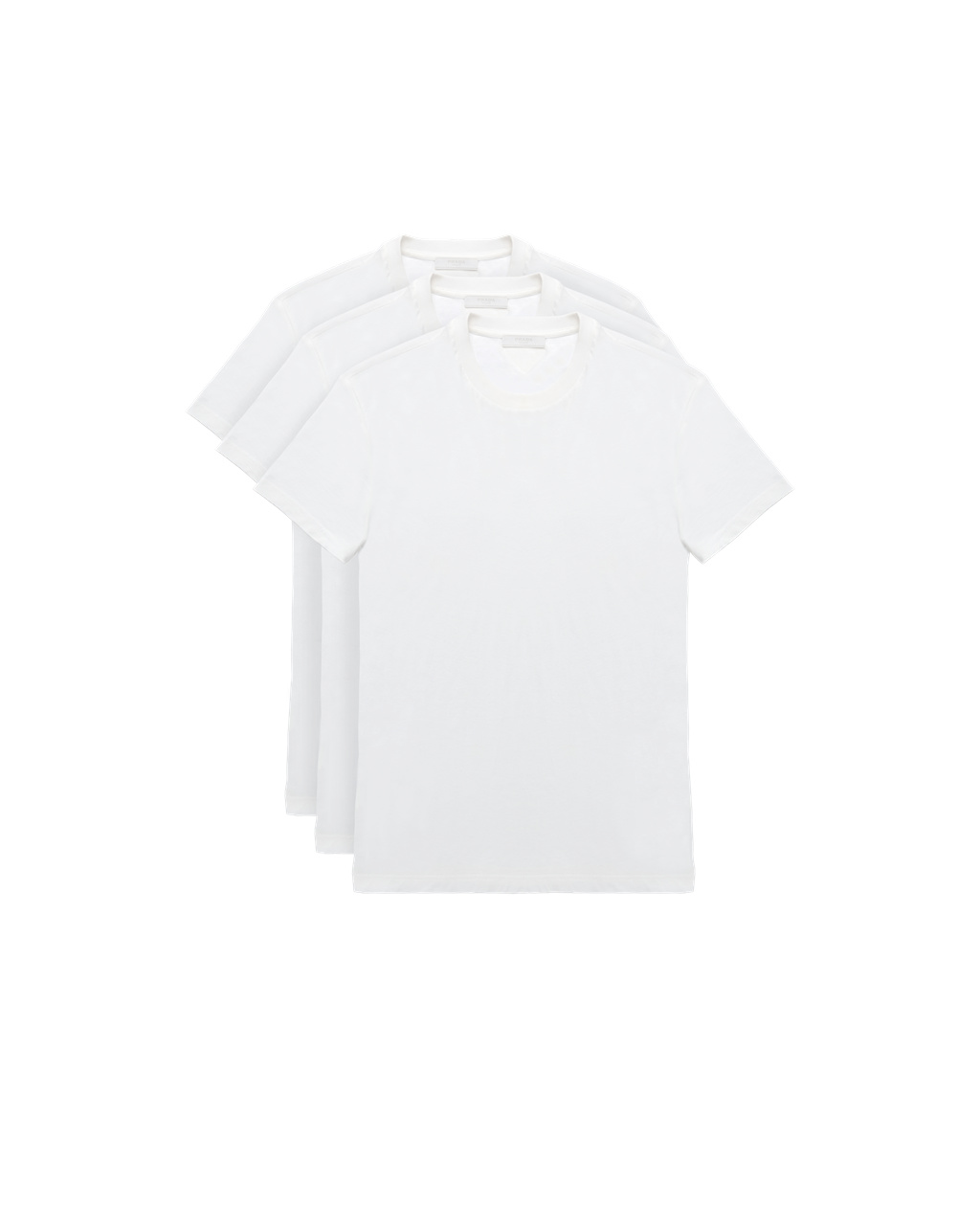 Prada Three Pack Bavlnene Jersey T-shirts Biele | SDGUHB725