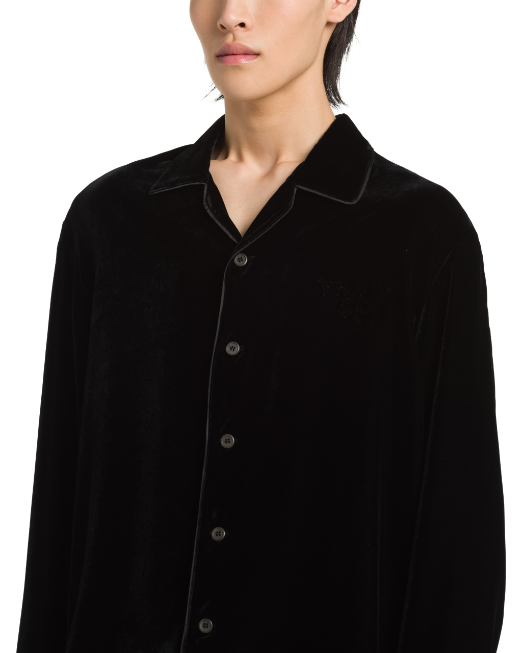 Prada Velvet Shirt Čierne | XMVLOU376