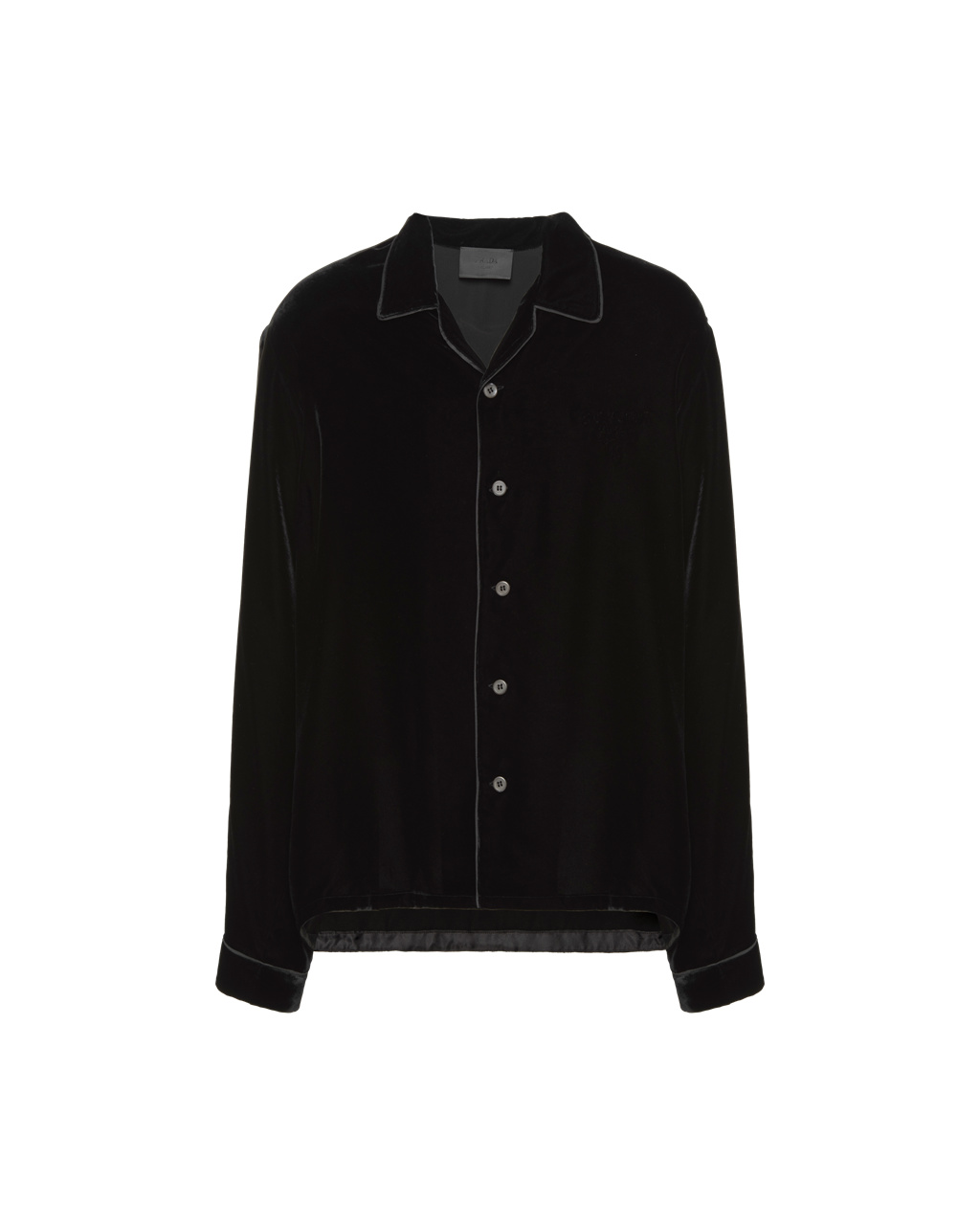 Prada Velvet Shirt Čierne | XMVLOU376