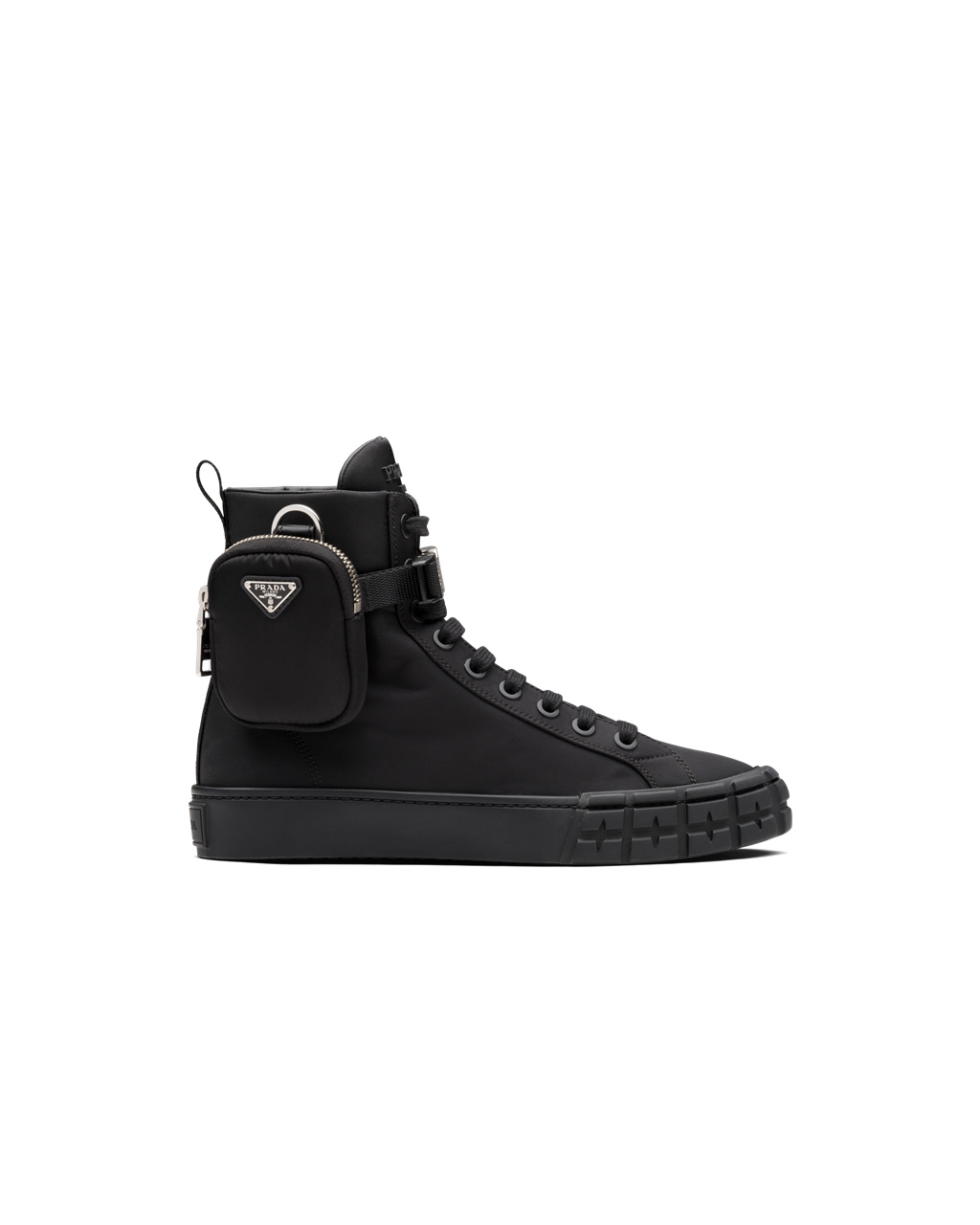 Prada Wheel Re-nylon Gabardine High-top Sneakers Čierne | HAPBXO482