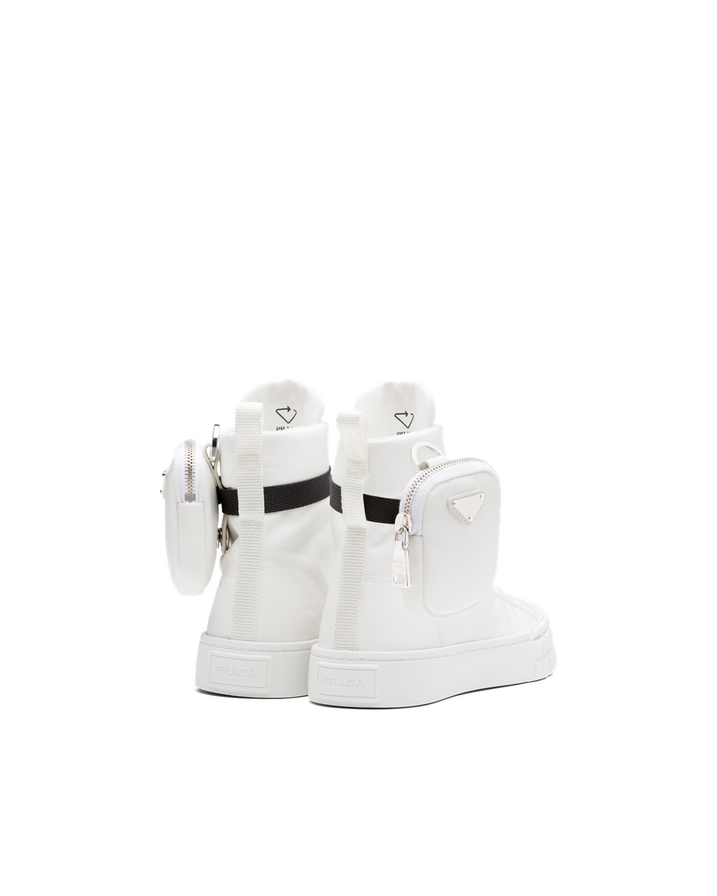 Prada Wheel Re-nylon Gabardine High-top Sneakers Biele | NKBGTE970