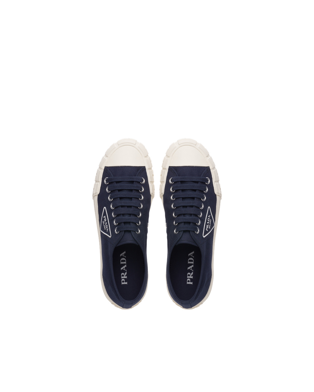 Prada Wheel Vulcanizzato Technical Fabric Sneakers Modre | XRVFAH863