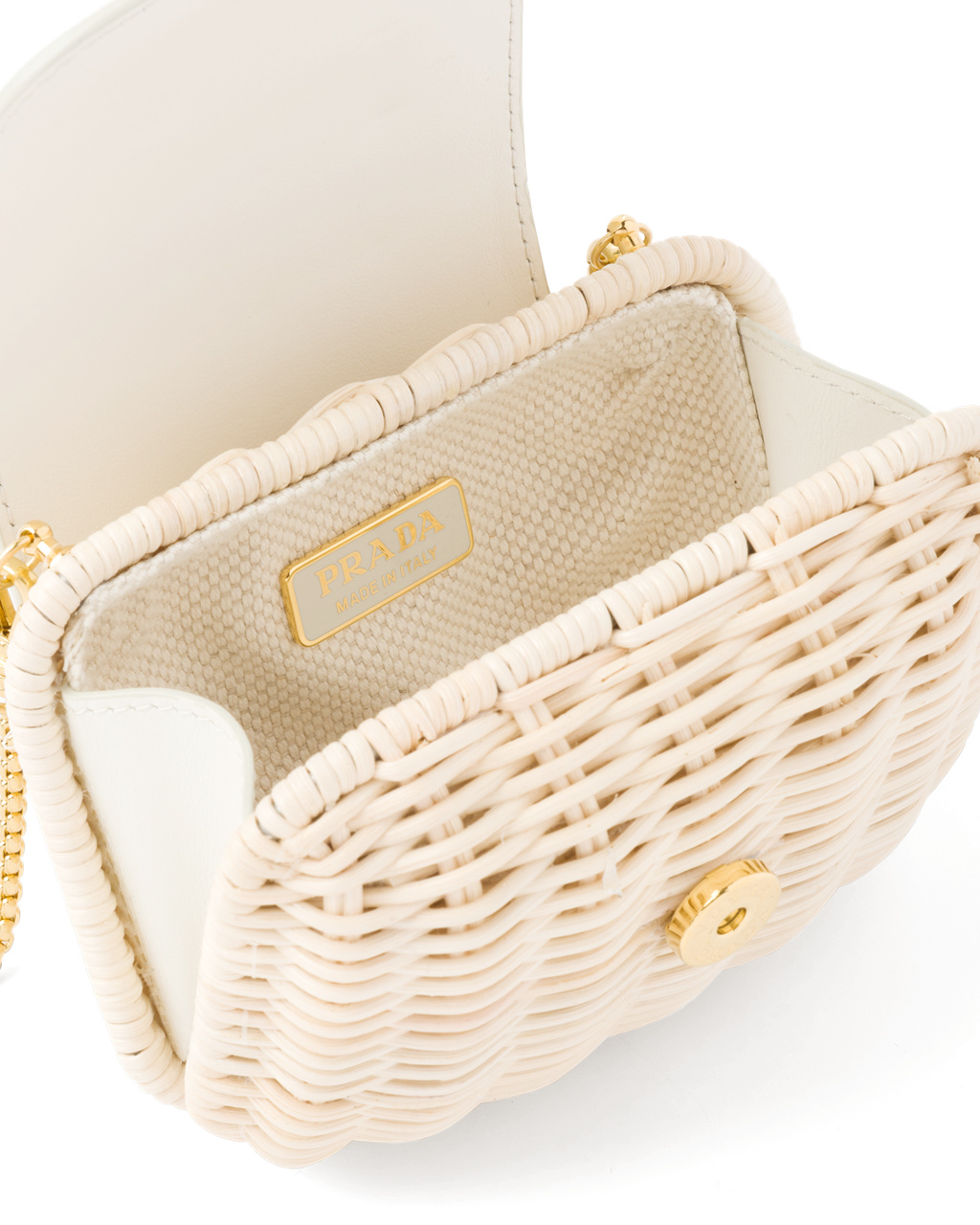 Prada Wicker And Kozene Mini-pouch Biele | ARPLXZ650