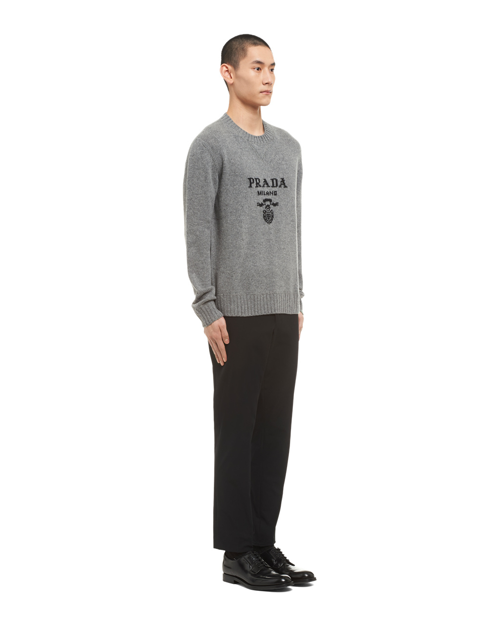 Prada Wool And Cashmere Crew-neck Svetrove Saty Siva | AJRKET640