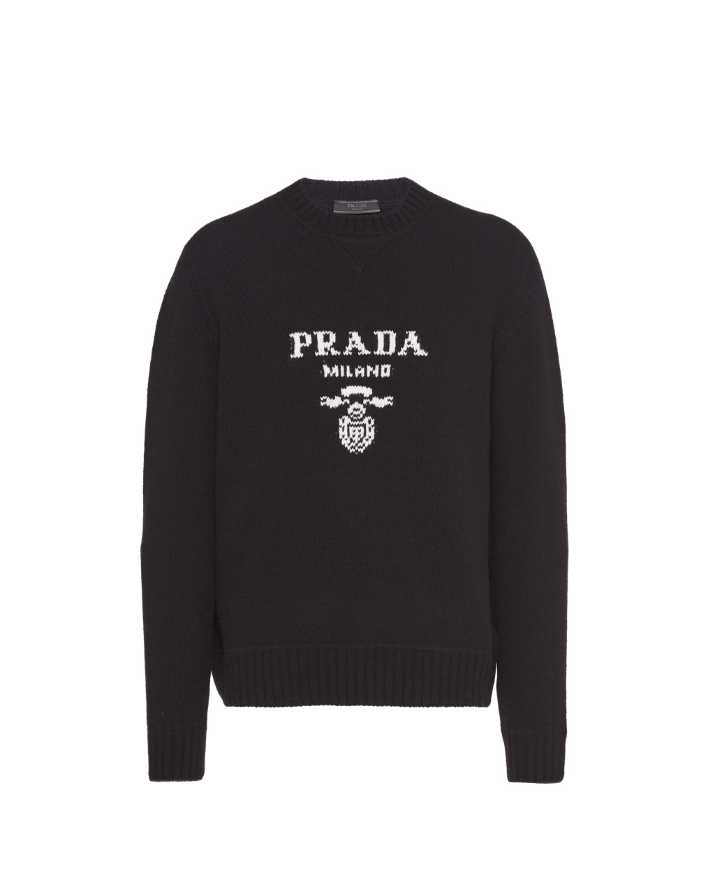 Prada Wool And Cashmere Crew-neck Svetrove Saty Čierne | MVOXPN410