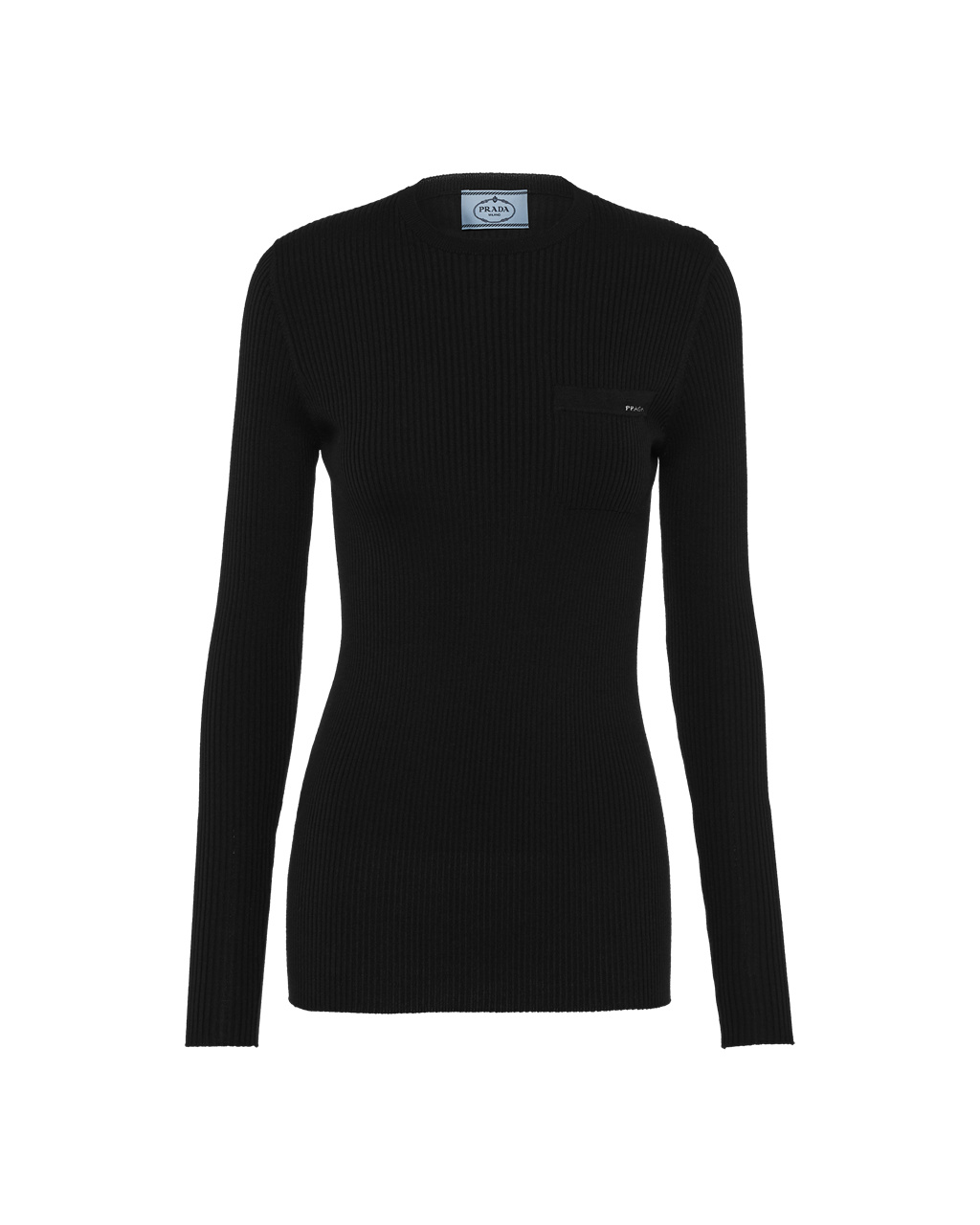 Prada Wool And Silk Crew-neck Svetrove Saty Čierne | DISKYE079