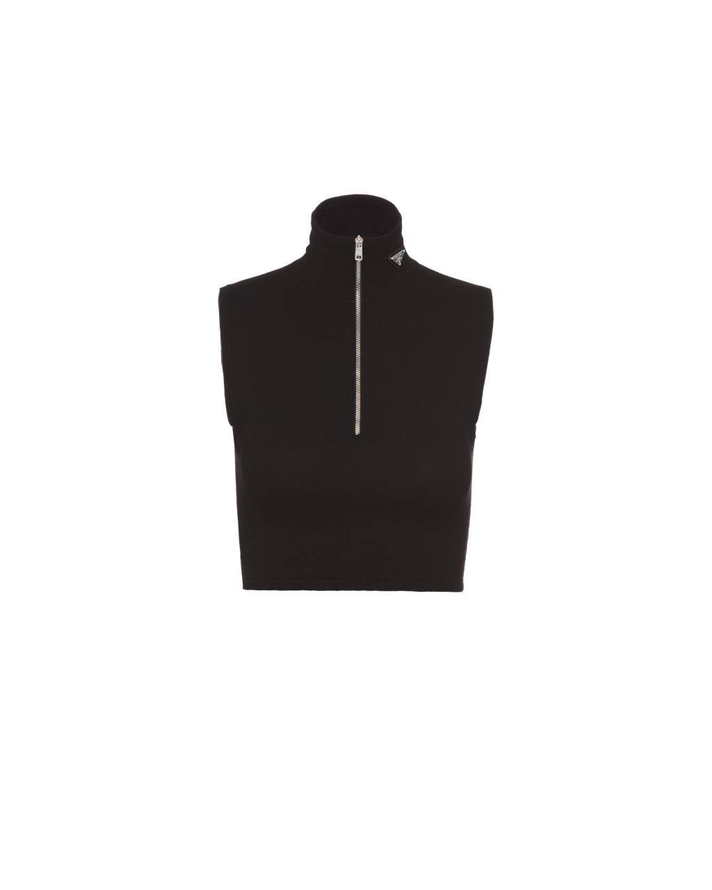 Prada Wool And Viscose Turtleneck Crop Top Čierne | RDWTVC297