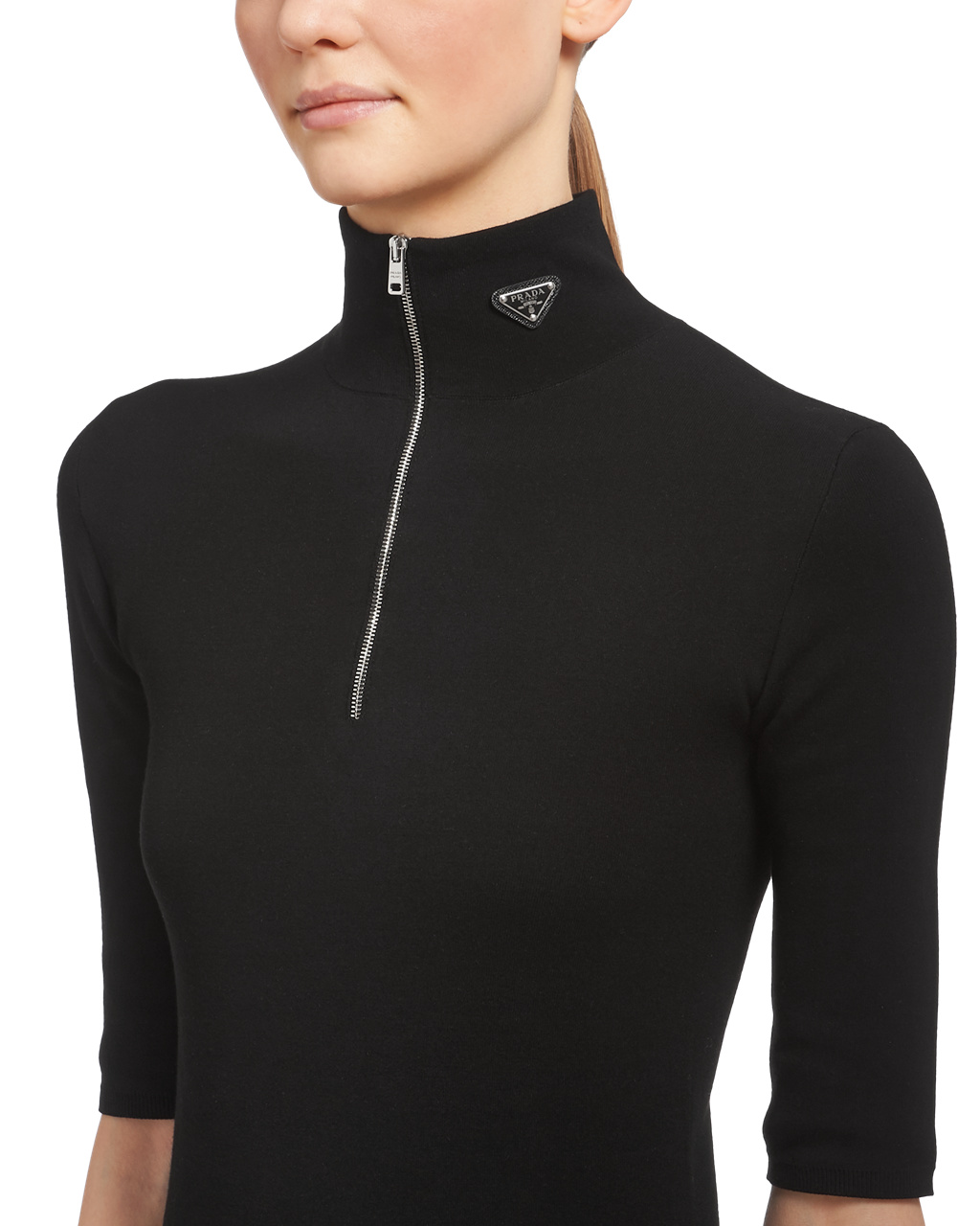 Prada Wool And Viscose Turtleneck Svetrove Saty Čierne | GEMXTD753