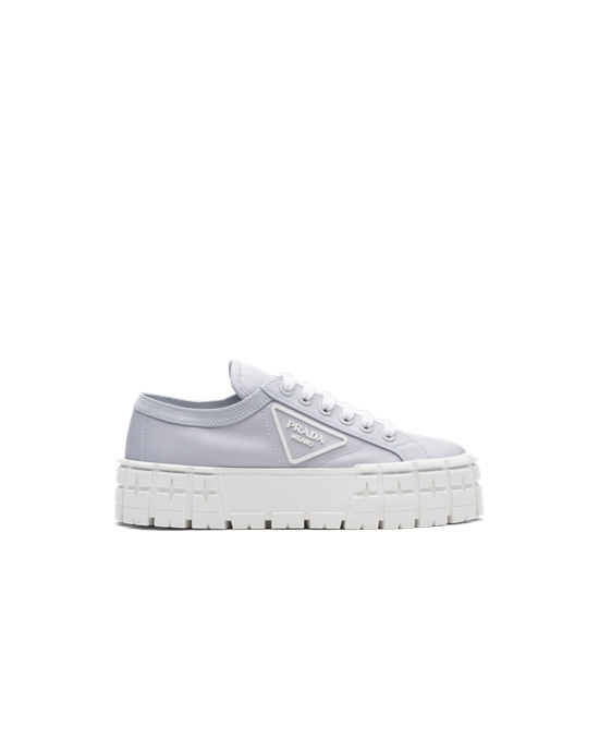 Prada Double Wheel Nylon Gabardine Sneakers Modre | DEMIQZ892