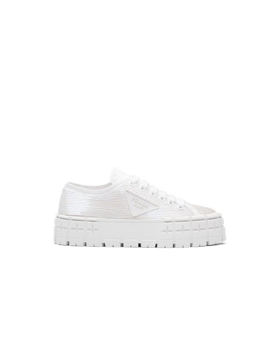 Prada Double Wheel Sequin Sneakers Biele | XMTWUD936