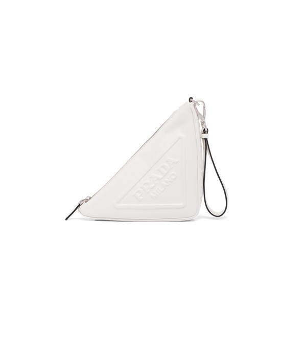 Prada Kozene Prada Triangle Pouch Biele | SUCVHO586