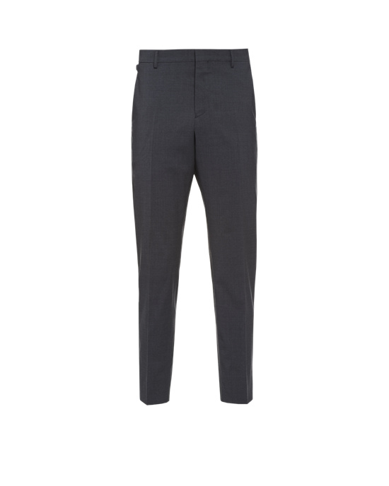 Prada Light Stretch Wool Trousers Slate Gray | ARYSTU690