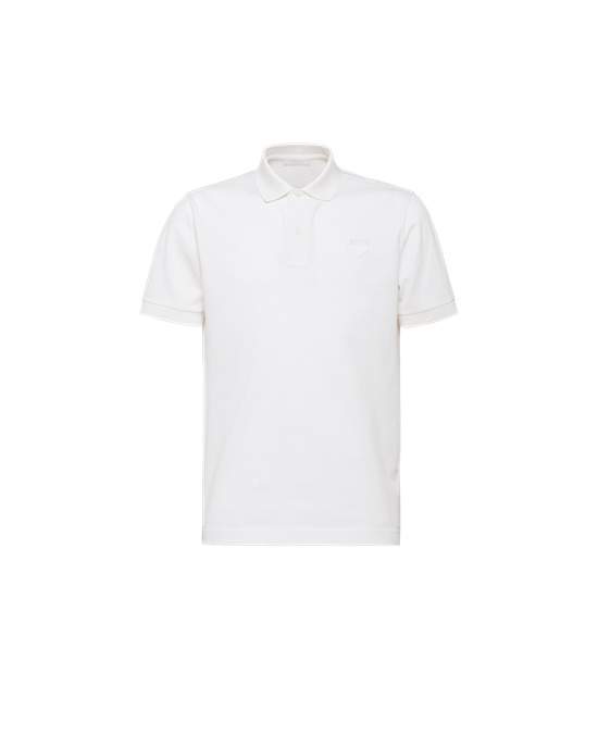 Prada Piqué Polo Shirt Biele | NTZRIO016