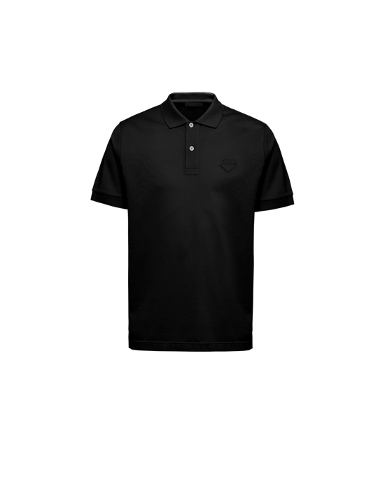 Prada Piqué Polo Shirt Čierne | CWDBRM134