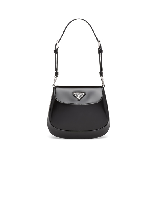 Prada Prada Cleo Brushed Kozene Mini Bag Čierne | GEBFMJ462