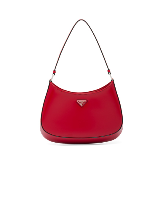 Prada Prada Cleo Brushed Kozene Shoulder Bag Scarlet | AOEHBL973