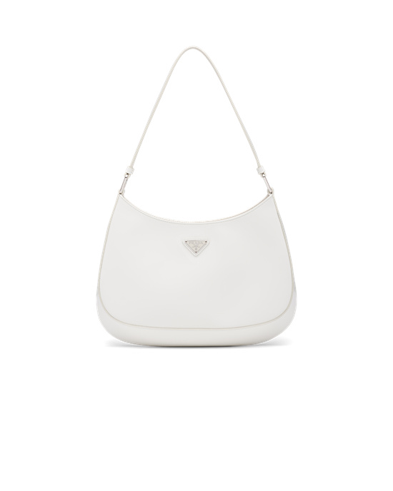 Prada Prada Cleo Brushed Kozene Shoulder Bag Biele | BTMJDV792