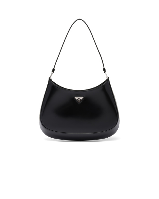 Prada Prada Cleo Brushed Kozene Shoulder Bag Čierne | ESPTWX571