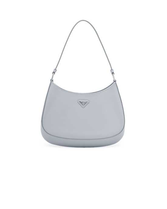 Prada Prada Cleo Brushed Kozene Shoulder Bag Modre | GQEDCO829