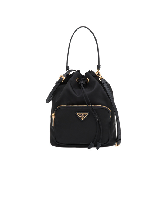 Prada Prada Duet Re-nylon Bucket Shoulder Bag Čierne | NQRSBU178