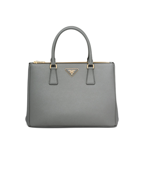 Prada Prada Galleria Saffiano Kozene Large Bag Slate Gray | RQBEZV849