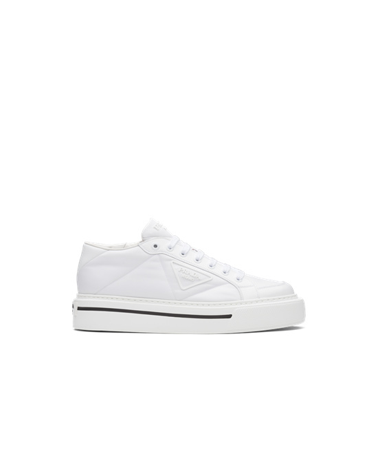 Prada Prada Macro Re-nylon And Brushed Kozene Sneakers Biele | BTVIGL275