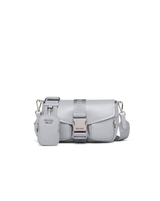 Prada Prada Pocket Nylon And Brushed Kozene Bag Modre | ADWGKR103