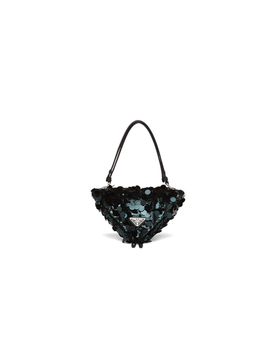 Prada Prada Triangle Sequin And Kozene Handbag Zelene | DTCSMJ952