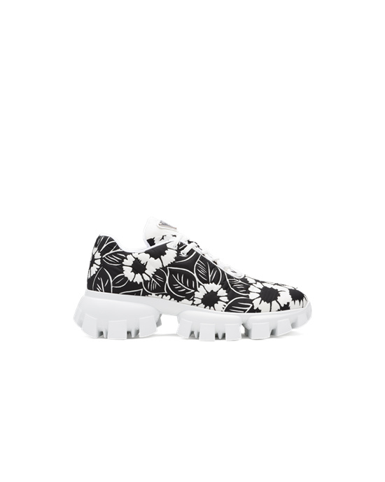 Prada Printed Nylon Sneakers Čierne Biele | DTFPEZ892