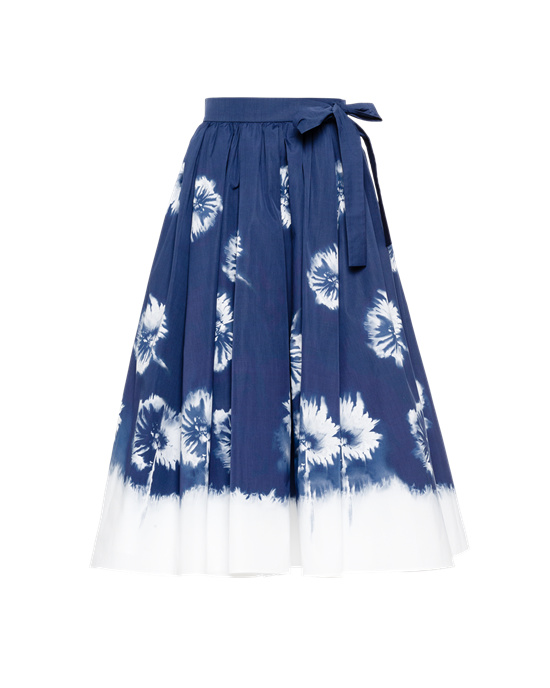 Prada Printed Poplin Skirt Námornícka Modrá | HUOTBY870