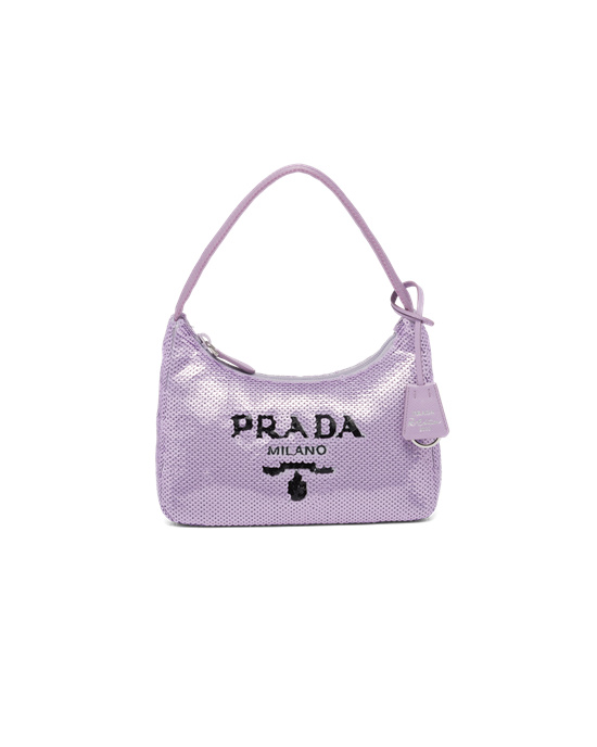 Prada Re-edition 2000 Sequined Re-nylon Mini-bag Čierne | NPHBKU264