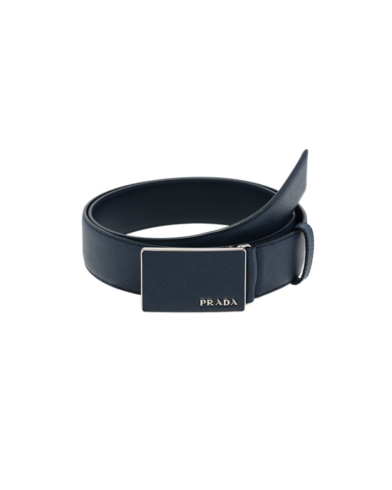 Prada Saffiano Kozene Belt Modre | YERQVF740